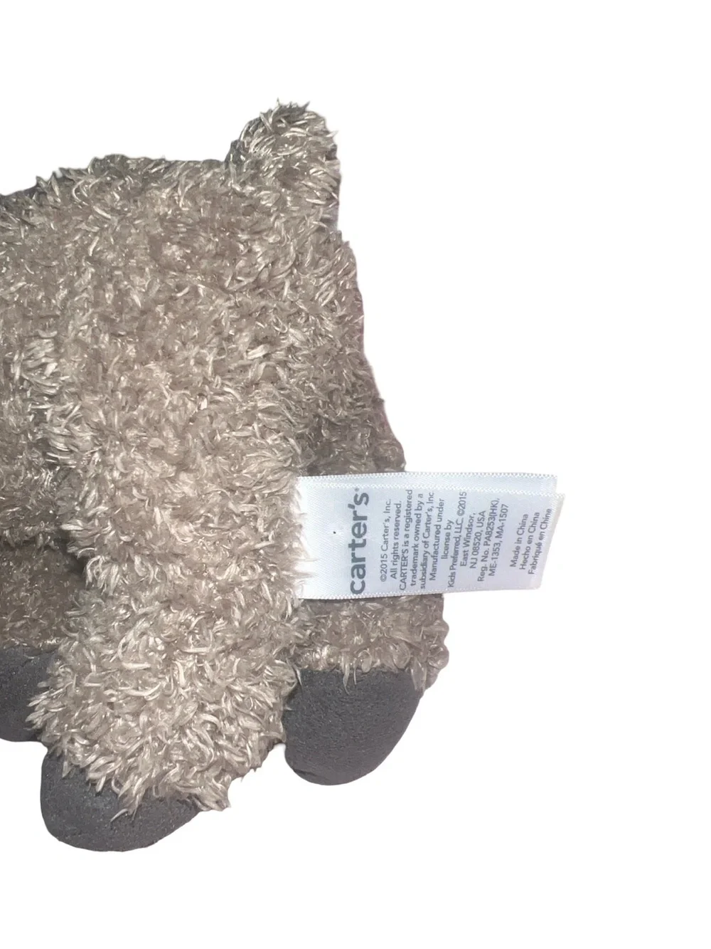 Carters Moose Reindeer Baby Plush Toy Brown Curly Stuffed Animal 8”  2015